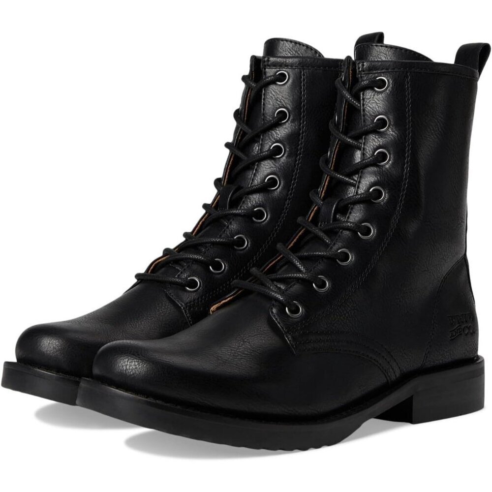 Women's Black Chesnee Combat Boots - Stylish Durable and Trendy Footwear